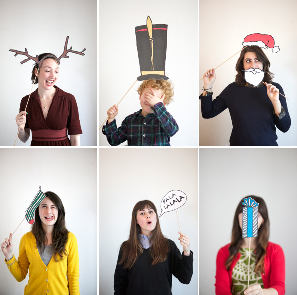 Gekke bekken trekken voor het kerstkaartje